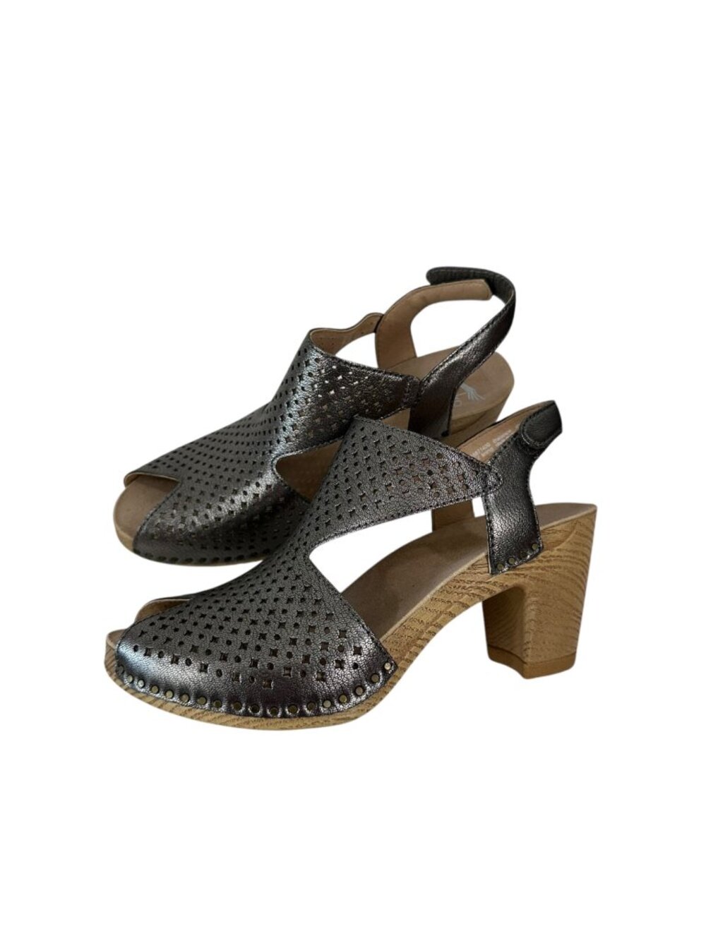 Dansko Teagan Womens Metallic Leather Perforated Open-Toe Sandals Size 37 US 7